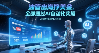 油管出海挣美金，全部通过AI自动化实操，从0到1实现月入过W_微雨项目网
