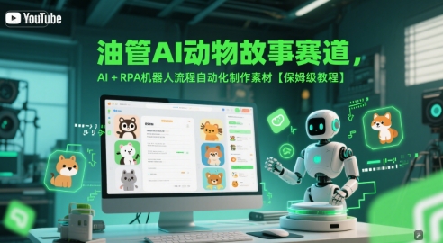 油管AI动物故事赛道，AI+RPA机器人流程自动化制作素材【保姆级教程】_微雨项目网