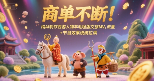 商单不断！纯AI制作西游人物羊毛毡版文旅MV，流量+节目效果统统拉满_微雨项目网
