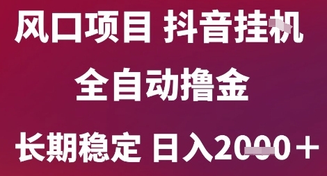 风口项目，六月最新玩法抖音无人挂G，全自动撸金，长期稳定 日入2k+【揭秘】_微雨项目网