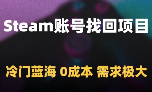 Steam账号找回项目，冷门蓝海，0成本，需求极大_微雨项目网