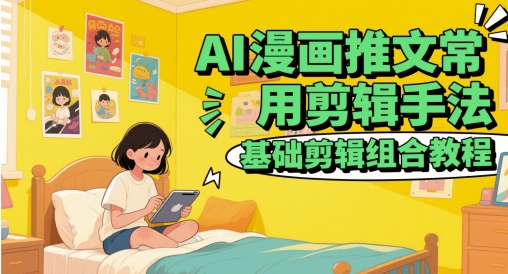 AI漫画推文常用剪辑手法，基础剪辑组合教程_微雨项目网