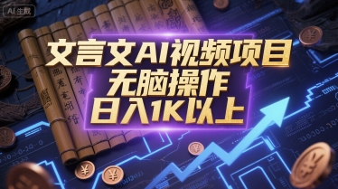 文言文AI视频项目，无脑操作，日入1K以上_微雨项目网