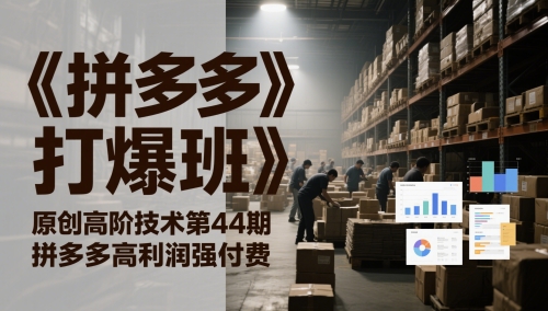 《拼多多打爆班》原创高阶技术第44期，拼多多高利润强付费_微雨项目网