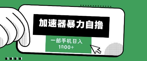 205新风口，加速器暴力自撸，单机日入1k+【揭秘】_微雨项目网