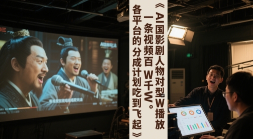 AI三国影视剧人物对口型唱歌玩法，一条视频百W千W播放，各平台的分成计划吃到飞起_微雨项目网