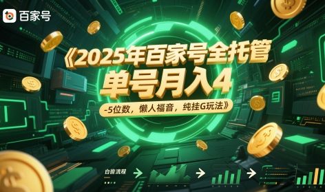 2025年百家号全托管，单号月入4-5位数，懒人福音，纯挂G玩法【揭秘】_微雨项目网