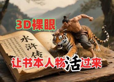 书本人物裸眼3D视频，新的玩法，流量超猛，保姆级教程_微雨项目网