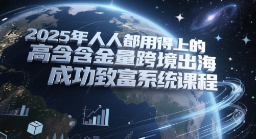 2025年人人都用得上的高含金量跨境出海成功致富系统课程_微雨项目网