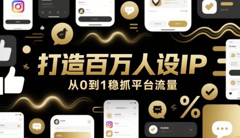 打造百万人设IP，从0到1稳抓平台流量_微雨项目网
