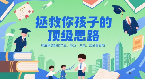 付费文章：拯救你孩子的顶级思路，彻底聊透他的学业、事业、未来，含金量满满_微雨项目网
