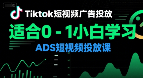 Tiktok短视频广告投放，适合0-1小白学习ADS短视频投放课_微雨项目网
