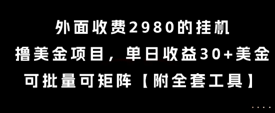 外面收费2980的挂G撸美金项目，单日收益30+美金，可批量可矩阵【揭秘】_微雨项目网