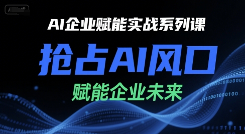 AI企业赋能实战系列课，抢占AI风口，赋能企业未来_微雨项目网