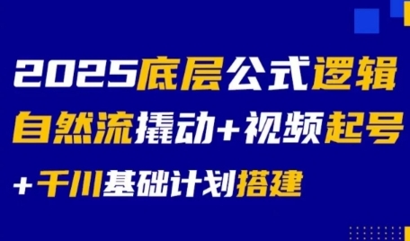 2025底层公式逻辑自然流撬动+视频起号+千川基础计划搭建_微雨项目网