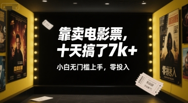 靠卖电影票，十天搞了7k+，小白无门槛上手，零投入【揭秘】_微雨项目网