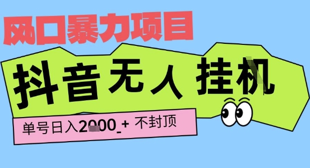 2025最新抖音暴力挂G撸金项目，单号产出2k+ ，小白当天也能拿结果，长期稳定做的项目【揭秘】_微雨项目网