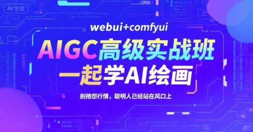 AIGC高级实战班，webui+comfyui，一起学AI绘画，别抱怨行情，聪明人已经站在风口上_微雨项目网