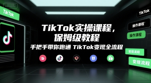 TikTok实操课程，保姆级教程，手把手带你跑通TikTok变现全流程_微雨项目网