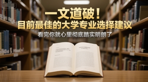 付费文章：一文道破！目前最佳的大学专业选择建议，看完你就心里彻底踏实明朗了_微雨项目网