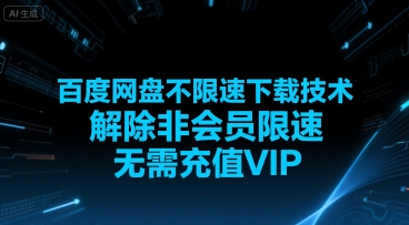 百度网盘不限速下载技术，解除非会员限速，无需充值VIP_微雨项目网