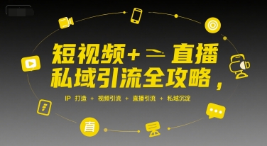 短视频+直播私域引流全攻略，IP打造 +视频引流 +直播引流 +私域沉淀_微雨项目网