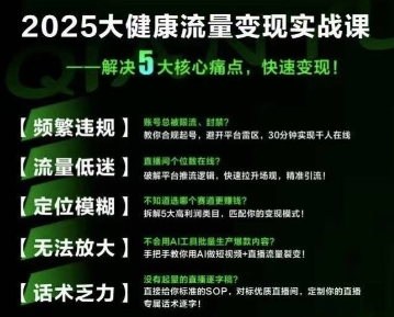 大健康流量全域新增长8.0，三月底线下课视频，大健康万亿蓝海，从类目突围到模式迭代_微雨项目网