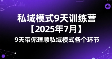 私域模式9天训练营【2025年7月】​9天带你理顺私域模式各个环节_微雨项目网
