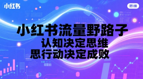 小红书流量野路子，认知决定思维，思维决定行动，行动决定成败_微雨项目网