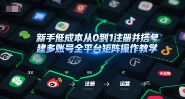 新手低成本从0到1注册并搭建多账号全平台矩阵操作教学，手机号-邮箱-IP-工具_微雨项目网