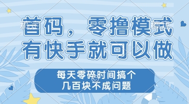 首码零撸项目，有快手就可以做，每天业务时间搞个几张不是问题【揭秘】_微雨项目网