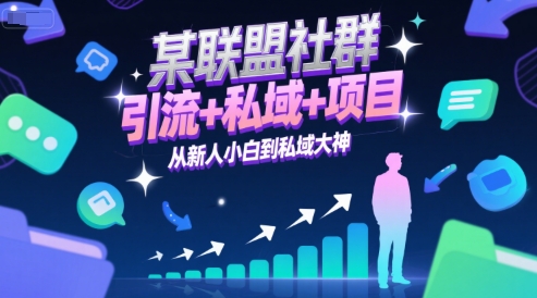 某联盟社群，引流+私域+项目，从新人小白到私域大神_微雨项目网