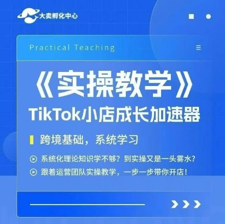 大卖家孵化中心TikTok实操课，TikTok小店成长加速器，跨境基础系统学习，一步一步带你开店_微雨项目网