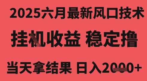 2025六月最新风口技术，无人挂G撸礼物，长期稳定 一个小时收益2k+，小白当天拿结果【揭秘】_微雨项目网