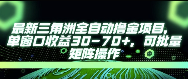 最新AI全自动游戏撸金项目，单窗口收益30-70+，可批量操作【揭秘】_微雨项目网