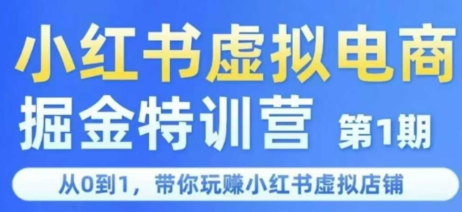 小红书虚拟电商掘金特训营第1期，从0到1，带你玩转小红书虚拟店铺_微雨项目网