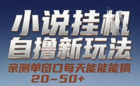 小说自撸新玩法 — 亲测单窗口每天能搞 20-50+，支持矩阵化批量操作【揭秘】_微雨项目网