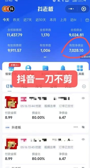 抖音短视频一刀不剪带货，不剪辑，不直播，每天发个视频，等着出单获取带货佣金_微雨项目网