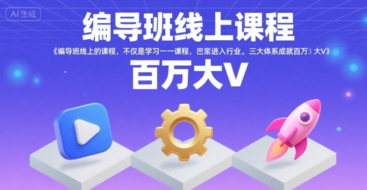 编导班线上课程，不仅是学习一门课程，更是进入一个行业，三大体系成就百万大V_微雨项目网