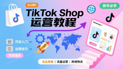 TikTok Shop从0到1运营教程，TikTok跨境电商新手必学课程_微雨项目网