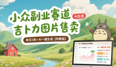 小众副业赛道 吉卜力图片售卖 单日2张+ AI一键生成【附教程】_微雨项目网