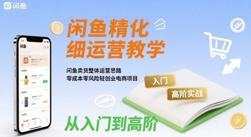 闲鱼精细化运营入门+高阶实战教学，闲鱼卖货整体运营思路，零成本零风险轻创业电商项目_微雨项目网
