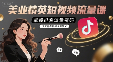 美业精英短视频流量课，掌握抖音流量密码，天天有询单，条条有转化_微雨项目网