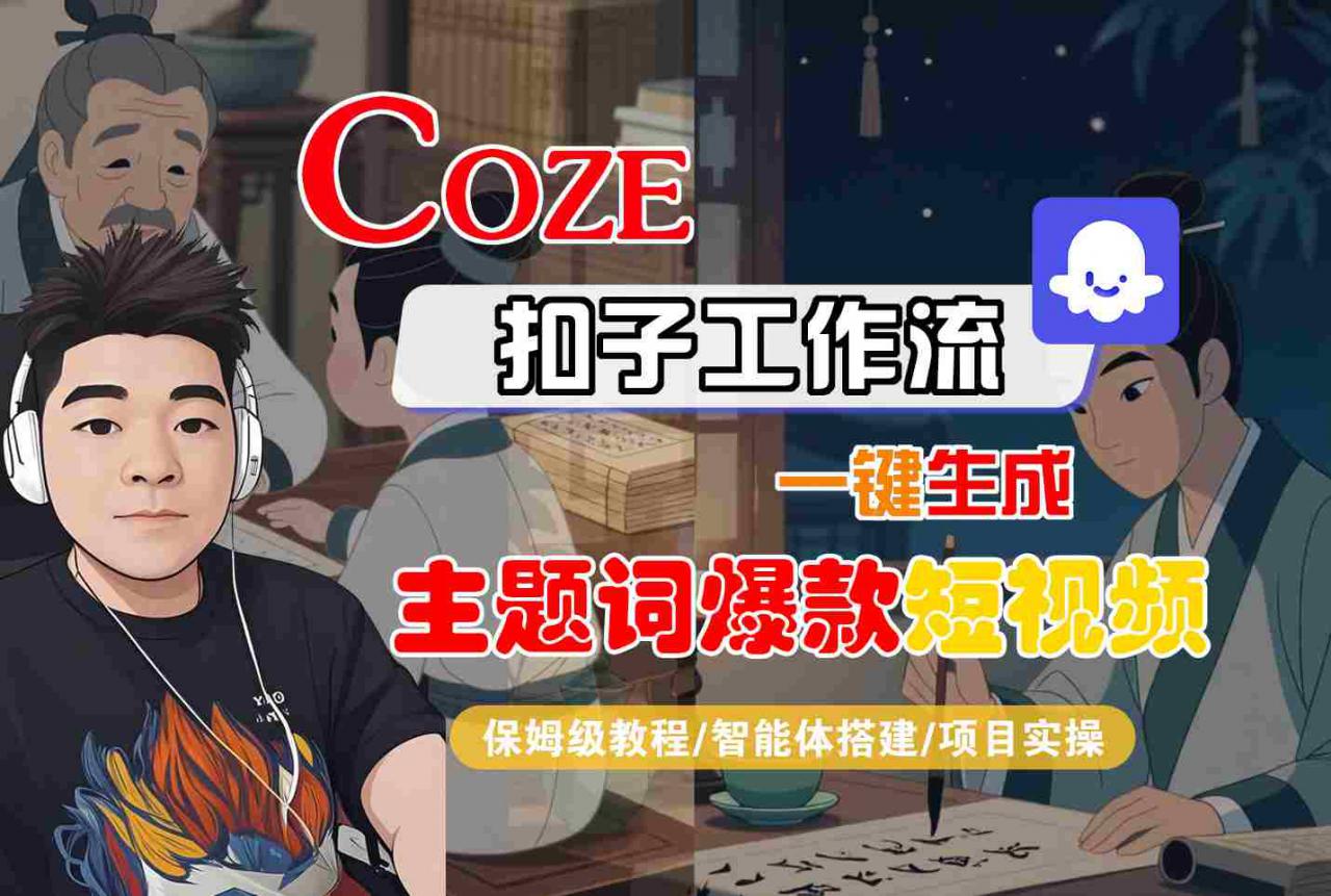 COZE扣子工作流一键生成主题词爆款短视频，保姆级教程-智能体搭建-项目实操_微雨项目网
