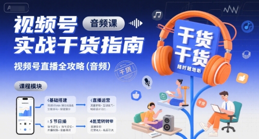 视频号实战干货指南，视频号直播全攻略（音频）_微雨项目网