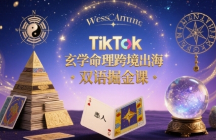 TikTok玄学命理跨境出海双语掘金课，手把手教你用命理知识精准直击海外用户痛点_微雨项目网