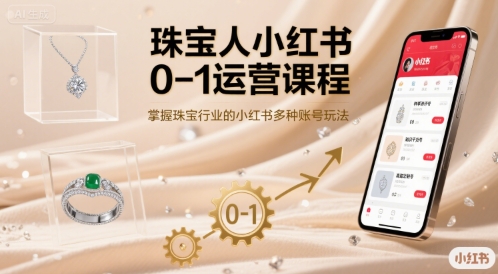 珠宝人小红书0-1运营课程，掌握珠宝行业的小红书多种账号玩法_微雨项目网