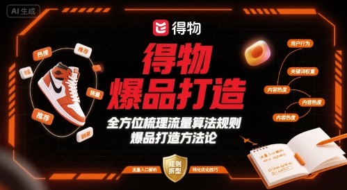 得物爆品打造，全方位梳理得物流量算法规则爆品打造规则_微雨项目网