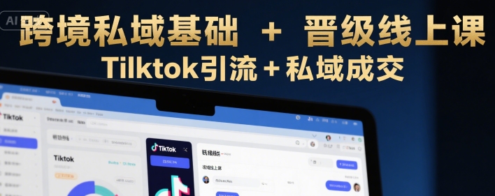 跨境私域基础+晋级线上课，Tilktok引流+私域成交_微雨项目网