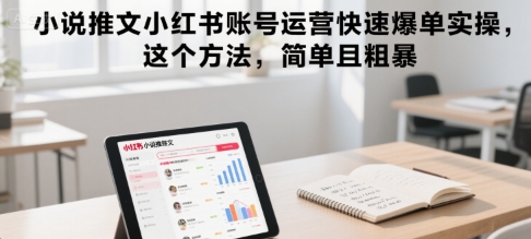 小说推文小红书账号运营快速爆单实操，这个方法，简单且粗暴_微雨项目网